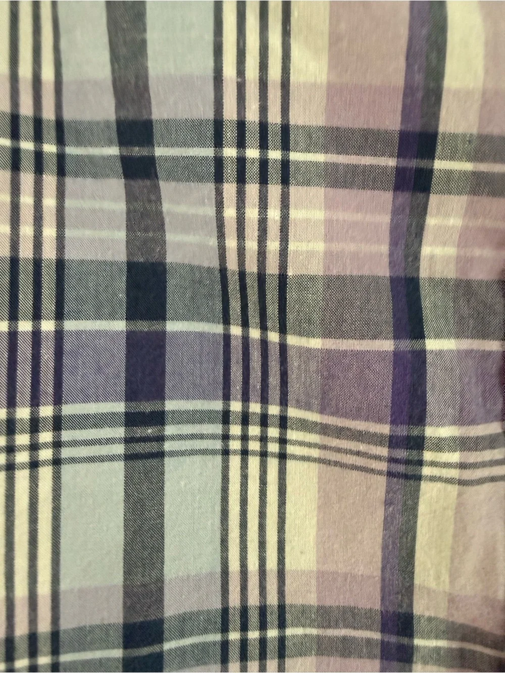Gymboree Purple Navy White Plaid Button-Up with Light Blue Tie